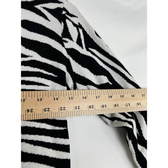 Vintage 90s Cache Sweater Zip Up Cardigan Zebra Safari Print Women's Medium - Picture 6 of 9
